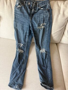 American Eagle Outfitters Ripped Dark Blue Skinny Jeans